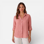 Linen Shirt Men Women Cotton Blend Breathable Lightweight Relaxed Fit
