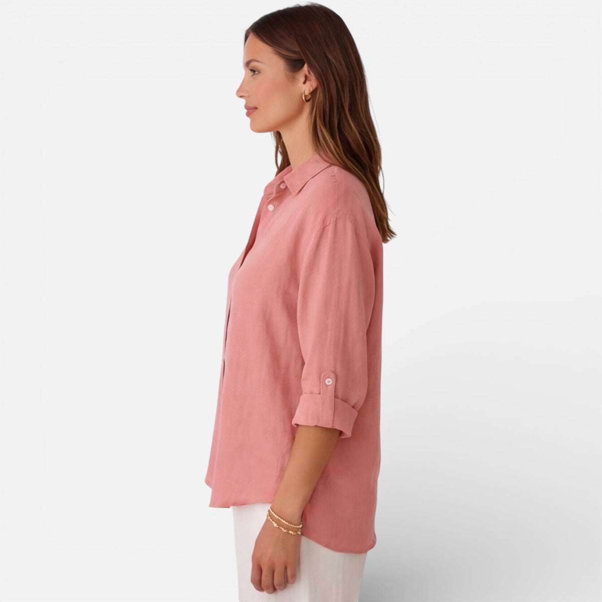 Linen Shirt Men Women Cotton Blend Breathable Lightweight Relaxed Fit