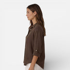 Linen Shirt Men Women Cotton Blend Breathable Lightweight Relaxed Fit