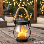Solar Garden Light Lantern Realistic LED Flame Effect Waterproof