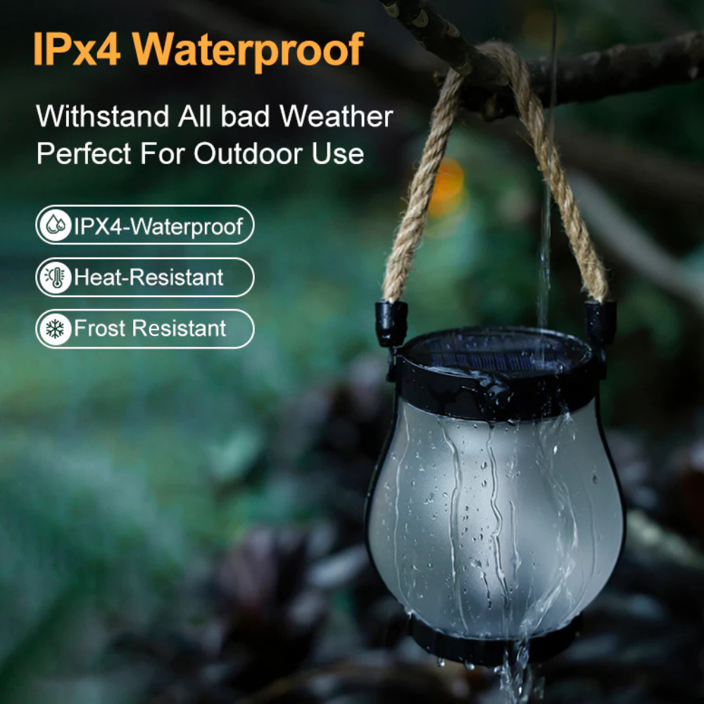 Solar Garden Light Lantern Realistic LED Flame Effect Waterproof