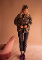Women Animal Print Jacket Lined