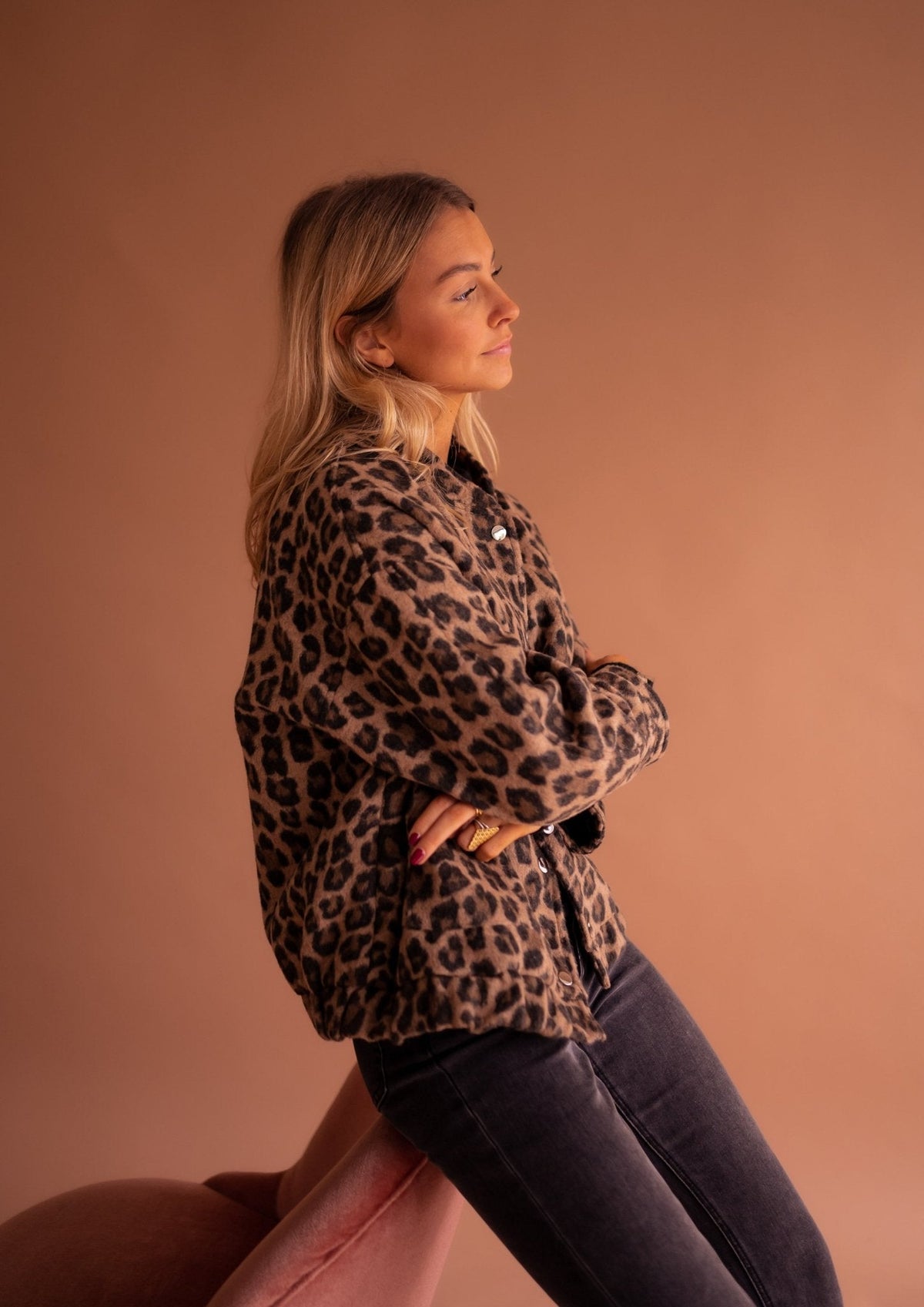 Women Animal Print Jacket Lined