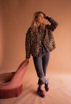 Women Animal Print Jacket Lined