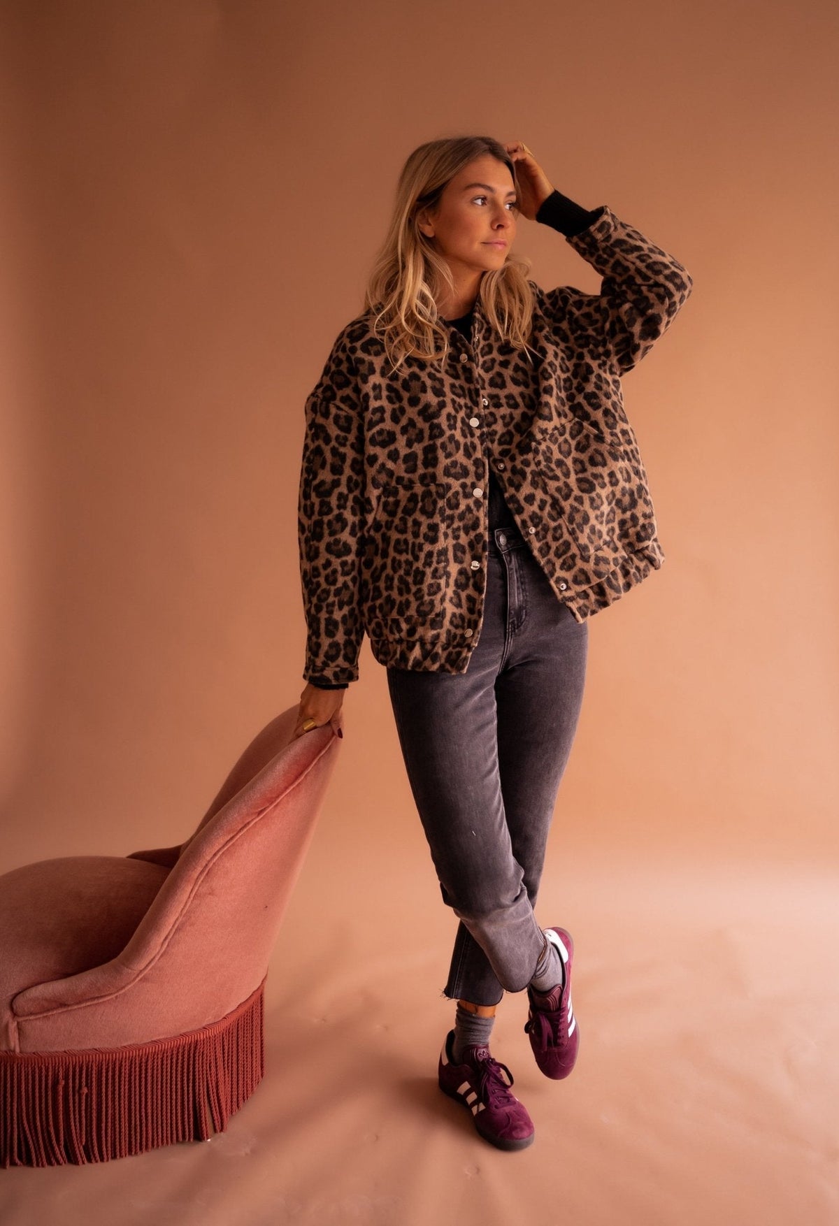 Women Animal Print Jacket Lined
