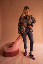 Women Animal Print Jacket Lined