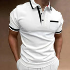 Men Polo Shirt Cotton Blend Non Iron Short Sleeve Collared