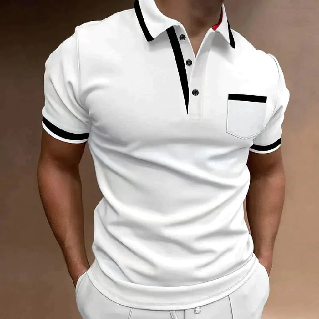 Men Polo Shirt Cotton Blend Non Iron Short Sleeve Collared