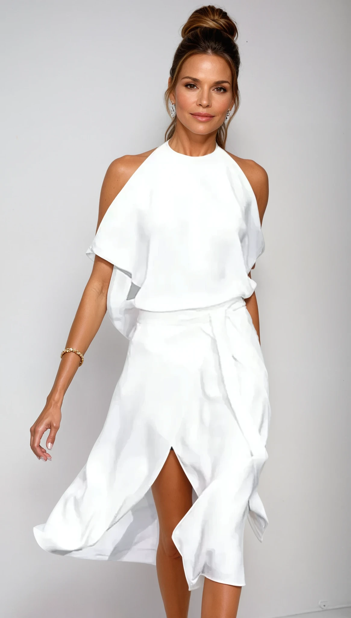 Linnea | Midi Dress | Off-Shoulder, Asymmetric Hem | Women's Summer