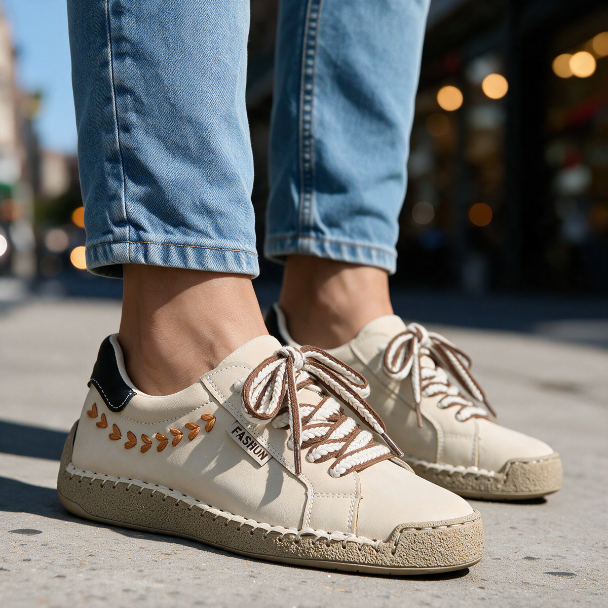 Orthopedic Shoes Women Suede Sneakers Cushioned Insole Fall Round Toe