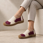 Women Orthopedic Shoes Leather Slip On Flat Hand Stitched Sole
