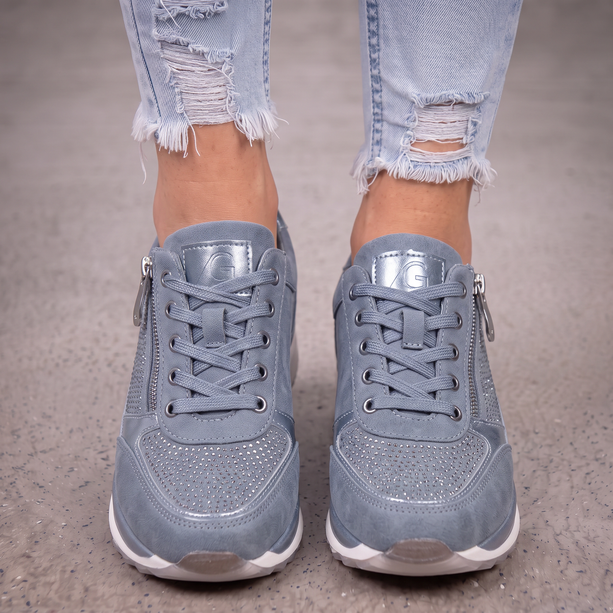 Orthopedic Shoes Women Platform Cushioned Rhinestone Embellished