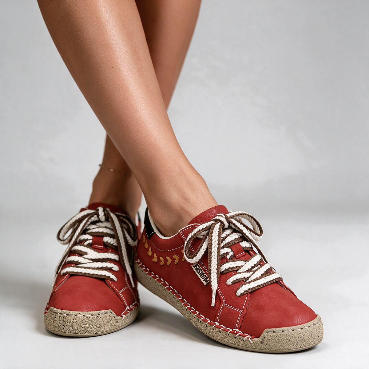 Orthopedic Shoes Women Suede Sneakers Cushioned Insole Fall Round Toe