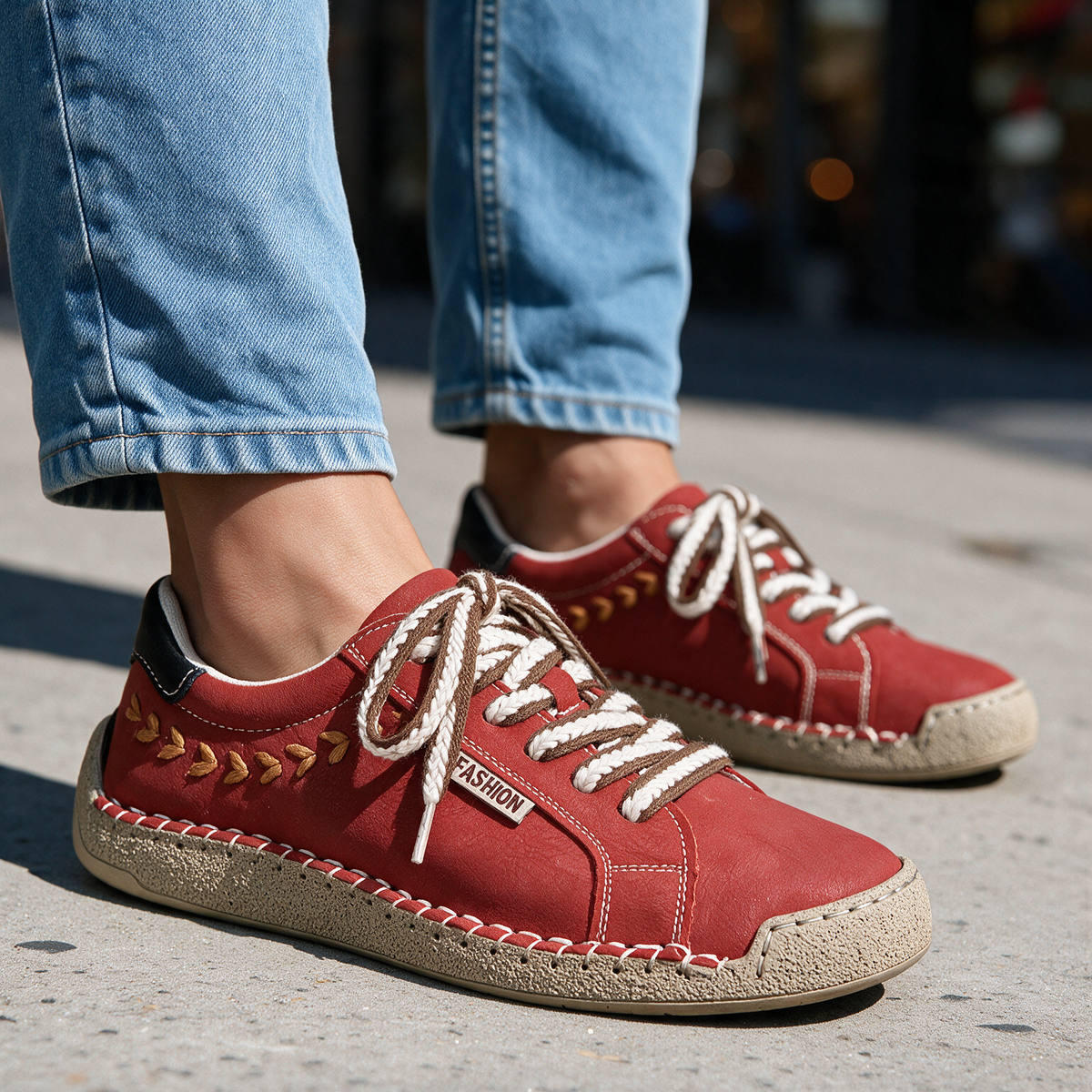 Orthopedic Shoes Women Suede Sneakers Cushioned Insole Fall Round Toe
