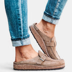 Orthopedic Sandals Women Suede Buckle Cushioned Footbed