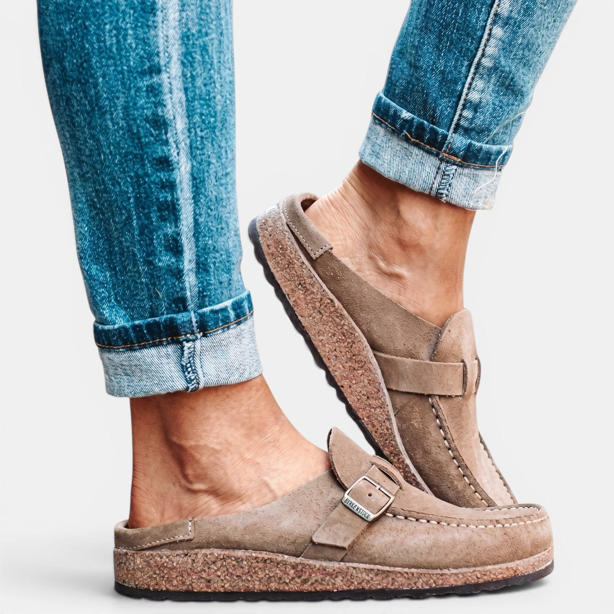 Orthopedic Sandals Women Suede Buckle Cushioned Footbed