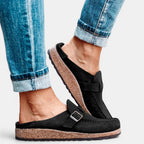 Orthopedic Sandals Women Suede Buckle Cushioned Footbed