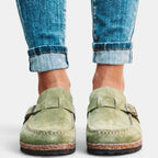 Orthopedic Sandals Women Suede Buckle Cushioned Footbed