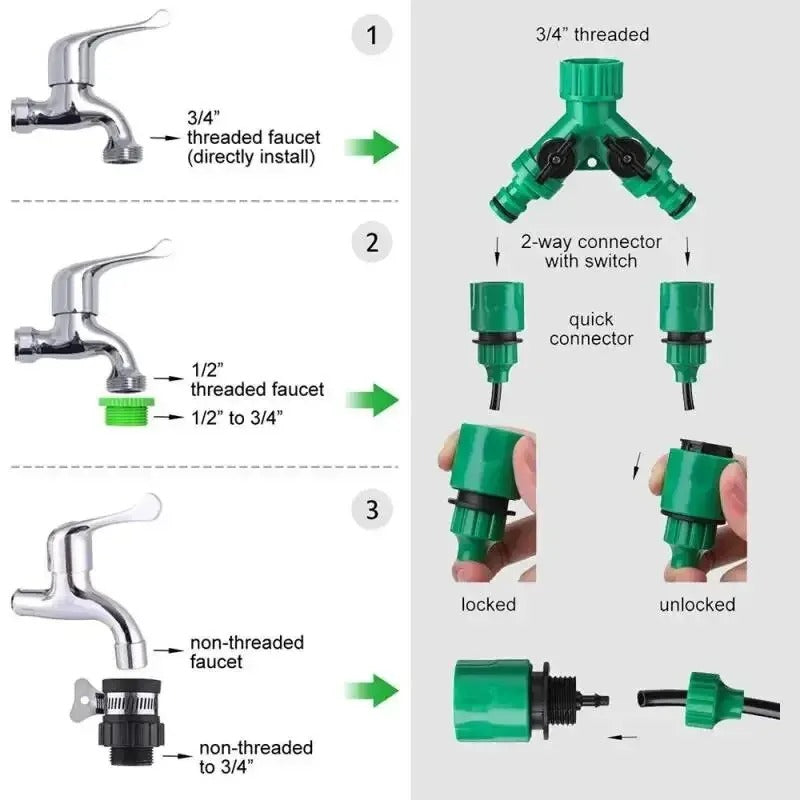 Automatic Drip Irrigation System Adjustable Sprinklers