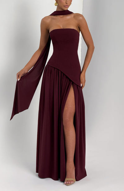 Linnea | Women's Maxi Dress | Strapless, Thigh Slit | Flowy, Formal
