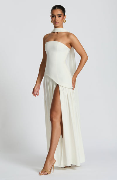 Linnea | Women's Maxi Dress | Strapless, Thigh Slit | Flowy, Formal