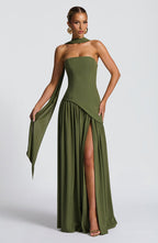 Linnea | Women's Maxi Dress | Strapless, Thigh Slit | Flowy, Formal