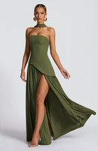 Linnea | Women's Maxi Dress | Strapless, Thigh Slit | Flowy, Formal