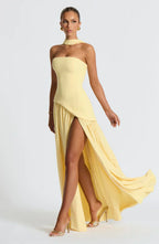 Linnea | Women's Maxi Dress | Strapless, Thigh Slit | Flowy, Formal