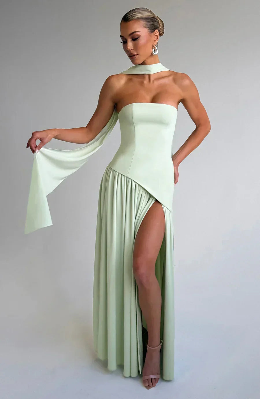 Linnea | Women's Maxi Dress | Strapless, Thigh Slit | Flowy, Formal
