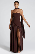 Linnea | Women's Maxi Dress | Strapless, Thigh Slit | Flowy, Formal
