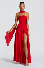Linnea | Women's Maxi Dress | Strapless, Thigh Slit | Flowy, Formal