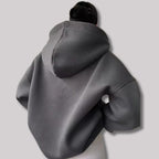 Women Oversized Pullover Hoodie Notch Neck Drop Shoulder