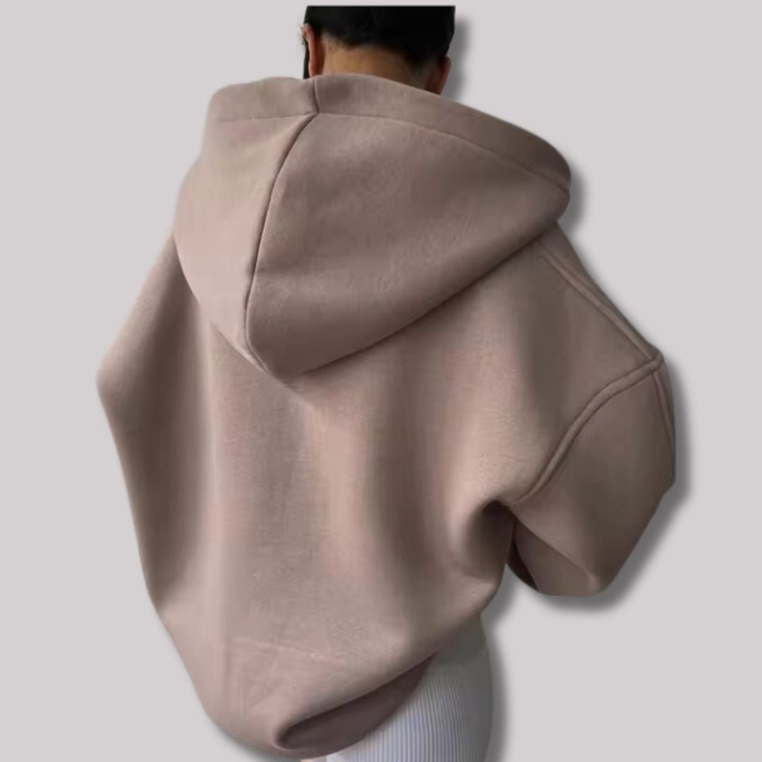 Women Oversized Pullover Hoodie Notch Neck Drop Shoulder