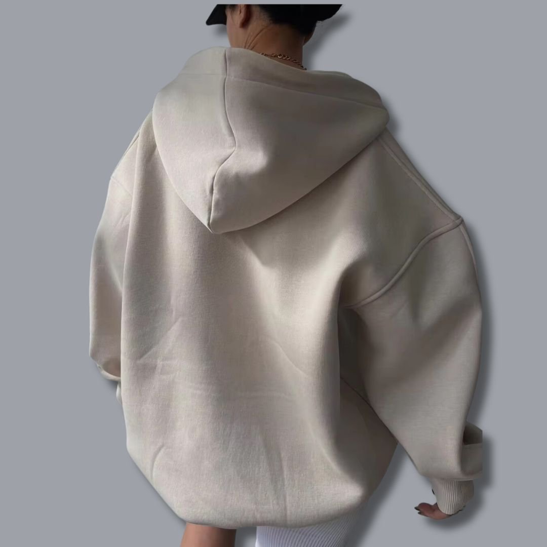 Women Oversized Pullover Hoodie Notch Neck Drop Shoulder