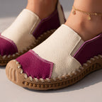 Women Orthopedic Shoes Leather Slip On Flat Hand Stitched Sole