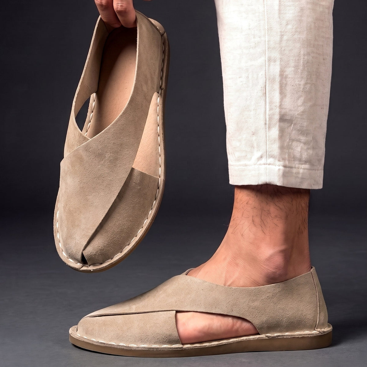 orthopedic slippers women | Suede Slip On Mules Cross Strap Breathable