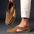 orthopedic slippers women | Suede Slip On Mules Cross Strap Breathable