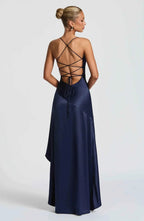 Women Maxi Dress Ruffle Hem Sleeveless Floor Length | Hazel