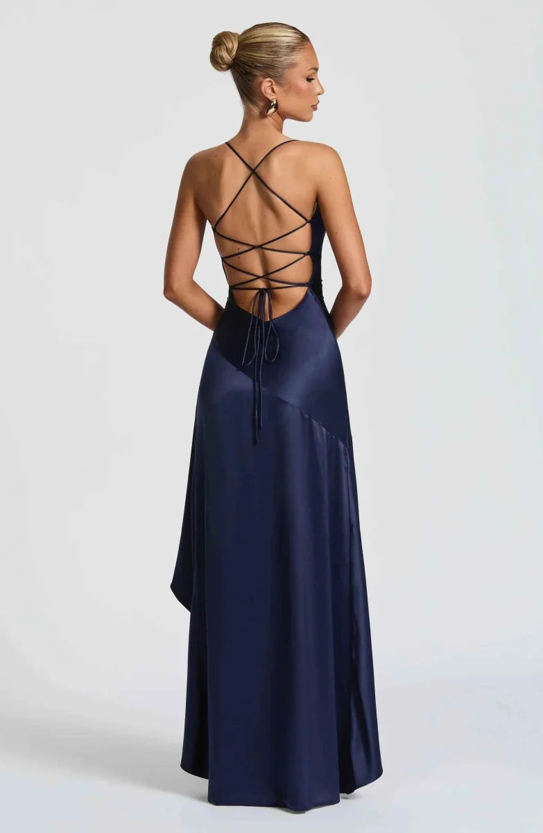 Women Maxi Dress Ruffle Hem Sleeveless Floor Length | Hazel