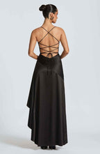 Women Maxi Dress Ruffle Hem Sleeveless Floor Length | Hazel