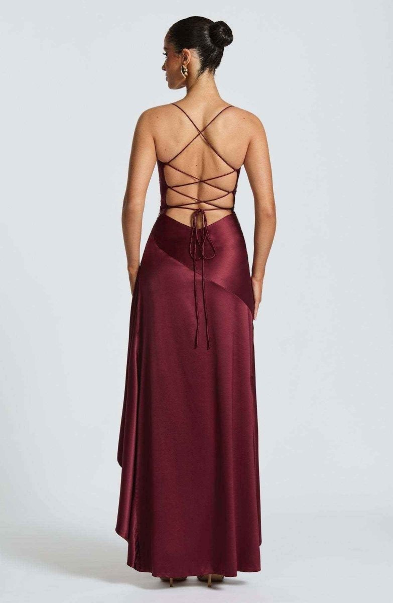 Women Maxi Dress Ruffle Hem Sleeveless Floor Length | Hazel