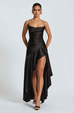 Women Maxi Dress Ruffle Hem Sleeveless Floor Length | Hazel