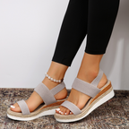 Women Platform Sandals Elastic Straps