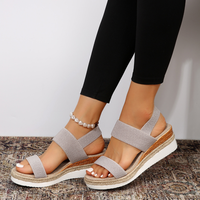 Women Platform Sandals Elastic Straps