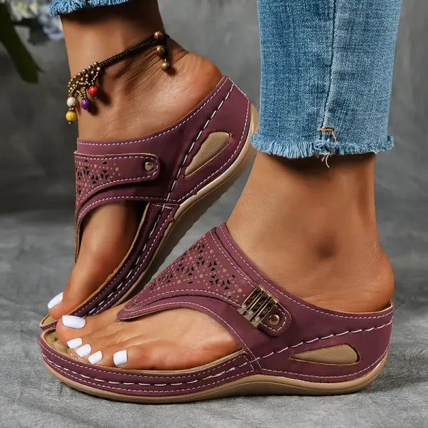 Mens Sandals Womens Orthopedic Laser Cut Comfort Wedge Platform