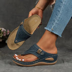 Mens Sandals Womens Orthopedic Laser Cut Comfort Wedge Platform