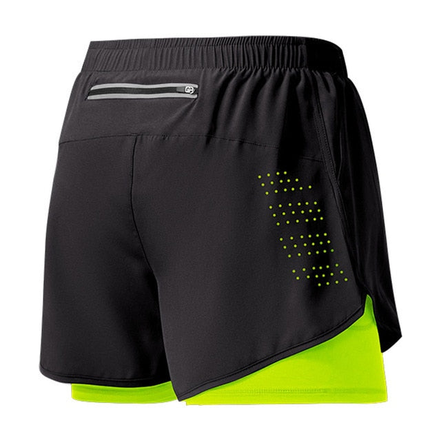 Mens Shorts 2 in 1 Running Liner Lightweight Phone Pocket