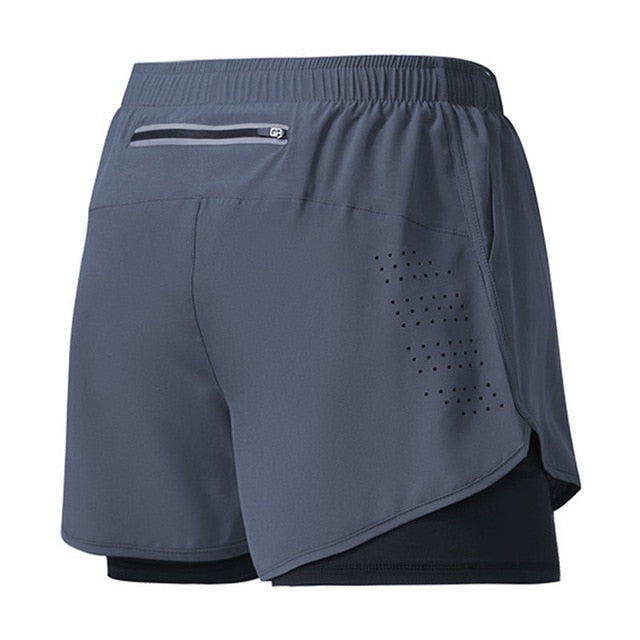 Mens Shorts 2 in 1 Running Liner Lightweight Phone Pocket
