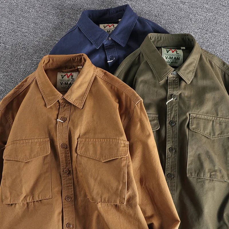 Rhea | Men's Utility Shirt | Casual, Multi-Pocket, Slim Fit