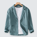 Men Linen Overshirt Cotton Blend Lightweight Casual Chest Pocket